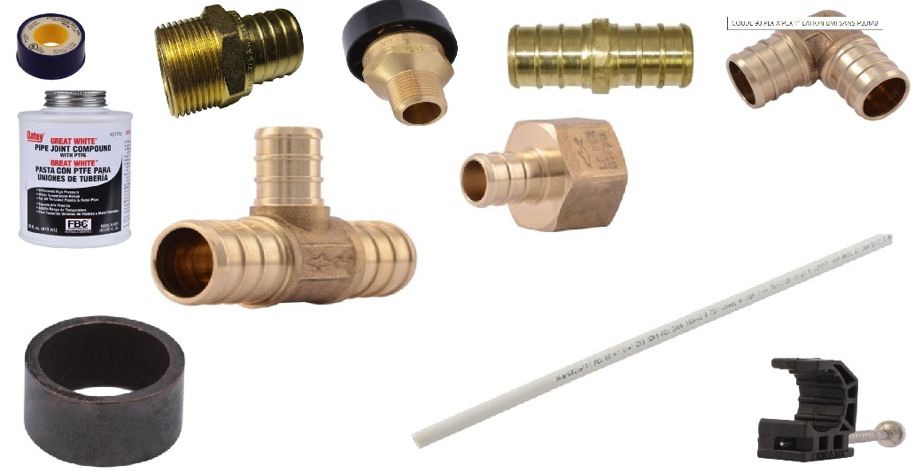 Kit pour installation adoucisseur/filtre  (sortie 1'' sur plomberie 3/4'' ) Rejet au drain 1/2''