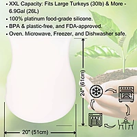 Extra Large Silicone Turkey Bag – Oven Bag Safe & BPA-Free (6.9 Gal)
