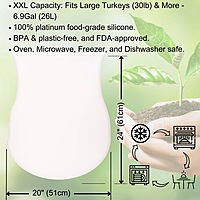 Extra Large Silicone Turkey Bag – Oven Bag Safe & BPA-Free (6.9 Gal)