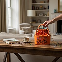 Raw silk digital Potli bag (Parrot)