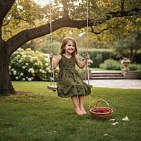 Sleeveless Olive Balloon & Aviation Pinafore Dress ( L size 9-12 years) Sleeveless Olive Balloon & Aviation Pinafore Dress ( L size 9-12 years)