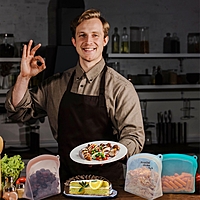 Elkanah 100% Premium Platinum Silicone Reusable Bags Standup