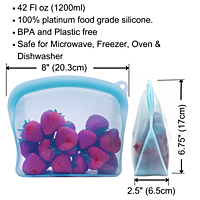 Elkanah 100% Premium Platinum Silicone Reusable Bags Standup