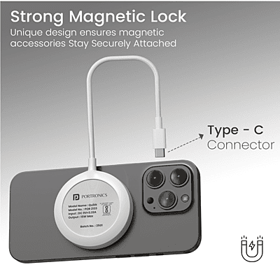 Portronics Quikk wireless charger15W output