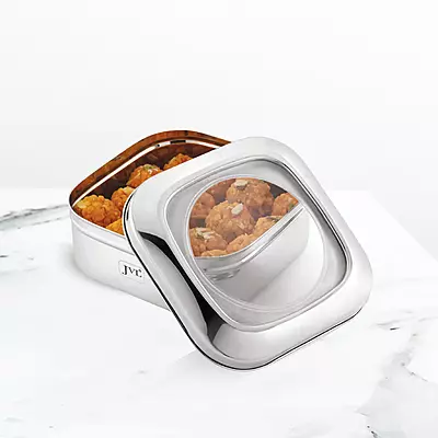 Square Costa Tin - See Through Clear Lid