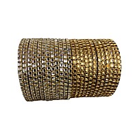 Stone Glass Bangles ( 1 DOZEN )