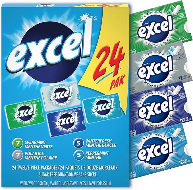 Excel Sugar Free Assorted Gum 27 Pack x 12 Pcs