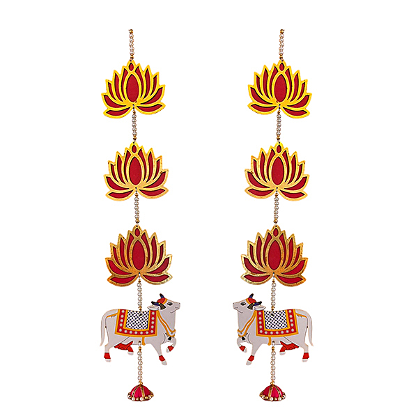 Lotus with kamadenu Hanging 2 pcs