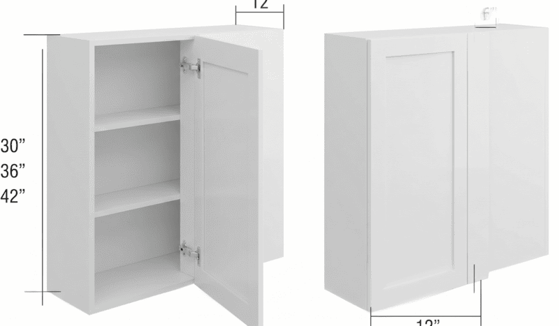 Cabinet de haut coin mort — Prêt à assembler — Mélamine