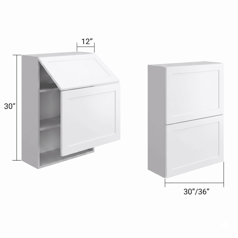 Cabinet porte horizontale pliante — Assemblé — Plywood