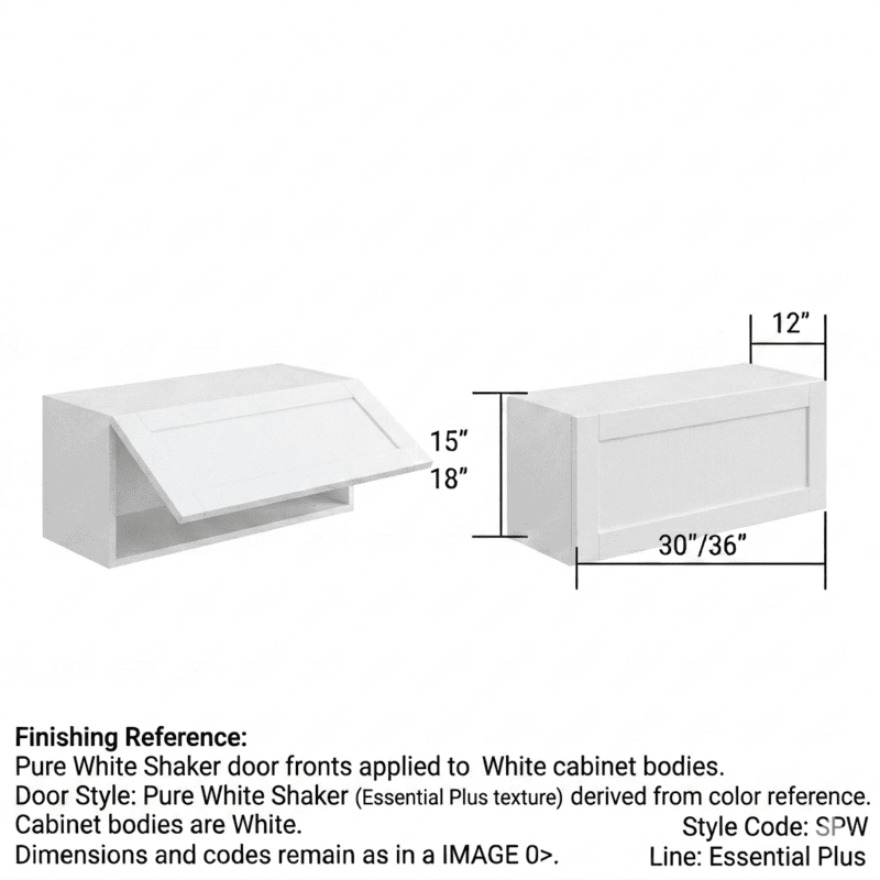Cabinet porte horizontale (Relevable) — Assemblé — Plywood