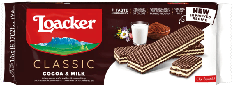 Loacker Wafer Cocoa Milk 18 x 175 gr