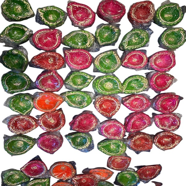 Terracotta Clay color Diya for Puja and Festivals 4 PCS set
