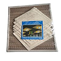 Rectangular Straw Place Mat with 6 Napkins