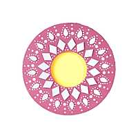 Mirroe work tealight Holder Floral Manadala Red 4 in Dia 5.5mm Thick 1 pc