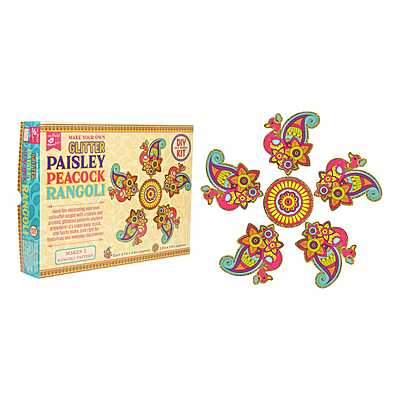 Little Bridie DTY Decoration Kit Make Your Own Paisley Peacock Rangoli 1 pcs