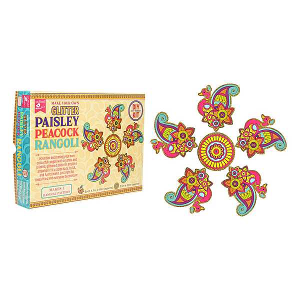 Little Bridie DTY Decoration Kit Make Your Own Paisley Peacock Rangoli 1 pcs