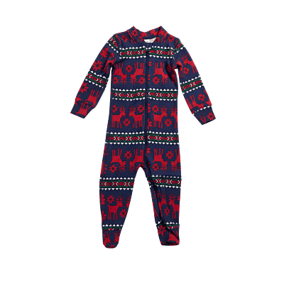 Long-Sleeve Footed Zip Navy Blue Jumpsuit(2 Years /85cm) Long-Sleeve Footed Zip Navy Blue Jumpsuit(2 Years /85cm)