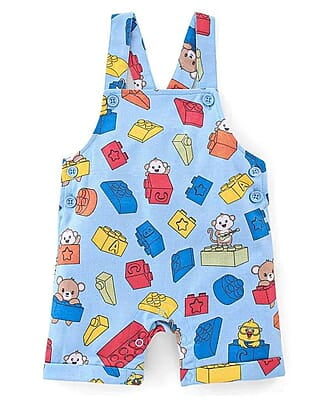 Dungaree Romper (Infant Building Block & Animal Print) 3-6 Month Dungaree Romper (Infant Building Block & Animal Print) 3-6 Month