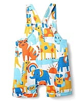 Dungaree Romper (Infant Multi-Animal "Jungle Friends" Print) 12-18 Month Dungaree Romper (Infant Multi-Animal "Jungle Friends" Print) 12-18 Month