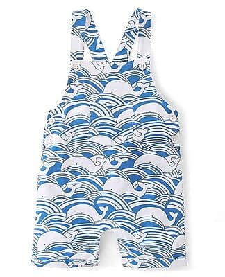 Dungaree Romper (Infant "Ocean Wave" Whale Print) 12-18 Month Dungaree Romper (Infant "Ocean Wave" Whale Print) 12-18 Month