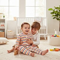 Long-Sleeve Multi-Stripe Zip-Up Jumpsuit (3-6 Month/60cm) Long-Sleeve Multi-Stripe Zip-Up Jumpsuit (3-6 Month/60cm)