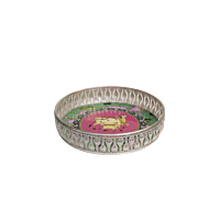 Silver Color Pichwai Tray 8 inches