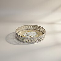 Silver Color Pichwai Tray 8 inches