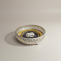 Silver Color Pichwai Tray 8 inches