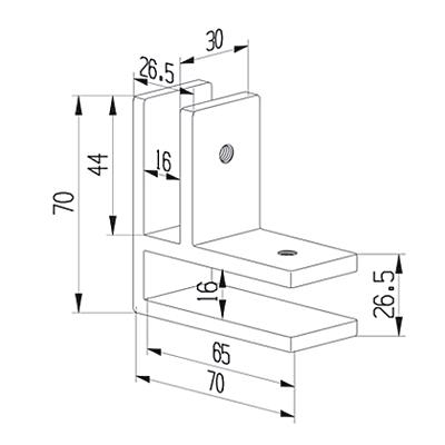 Attache 90° reg stainless