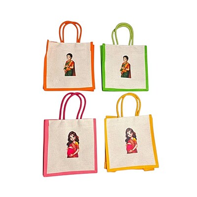 Canvas bag with digital printed baby shower theme