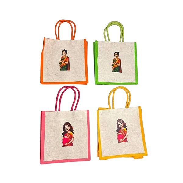 Canvas bag with digital printed baby shower theme