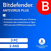 Bitdefender Antivirus Plus - 3 PC - 2 Ans Bitdefender Antivirus Plus - 3 PC - 2 Ans