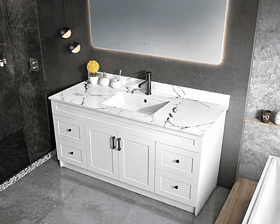 Countertop 54" White with Gold Veins / 石板 54寸 金纹