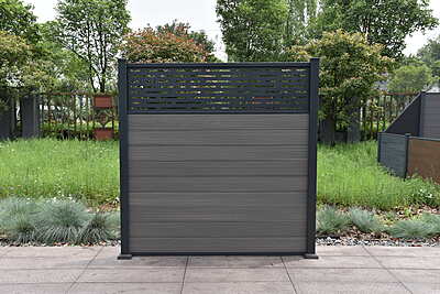 Treillis en aluminium 1800mm x 20mm x 300mm brique noir ZEN