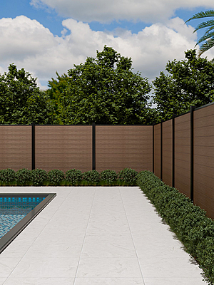 Planche clôture composite-Teck/1800mm x 20mm x 161.2mm/Ardoise