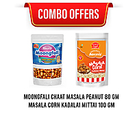 Combo 5 (Moongfali Chaat Masala Peanut 80 gm,Masala Corn Kadalai Mittai 100 gm)