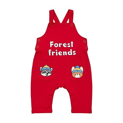 Dungaree Romper (Baby "Forest Friends" Graphic Print) 6-9 Month Dungaree Romper (Baby "Forest Friends" Graphic Print) 6-9 Month