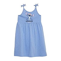 Sleeveless Disney "Lovely Stitch" Floral Crown Sun Dress Sleeveless Disney "Lovely Stitch" Floral Crown Sun Dress