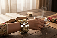 Stone Glass Bangles ( 1 DOZEN )