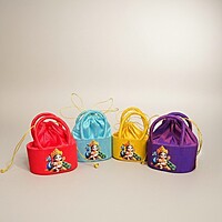 Raw silk digital Potli bag (Murugan)