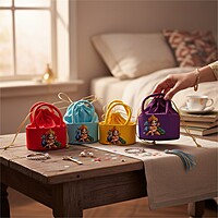 Raw silk digital Potli bag (Murugan)