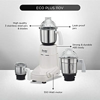 Preethi Eco Plus Mixer Grinder 110V with 3 Jars (Only for US & Canada) Preethi Eco Plus Mixer Grinder 110V with 3 Jars (Only for US & Canada)