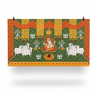 vinayagar and Kamadenu Backdrop