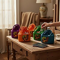 Raw silk digital Potli bag (Annapatchi)