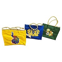 Digital Printed Raw Silk Bag