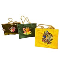 Digital Printed Raw Silk Bag